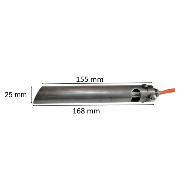 Igniter round with sheath for pellet stove: 25 mm x 155mm / 168 mm 350 Watt