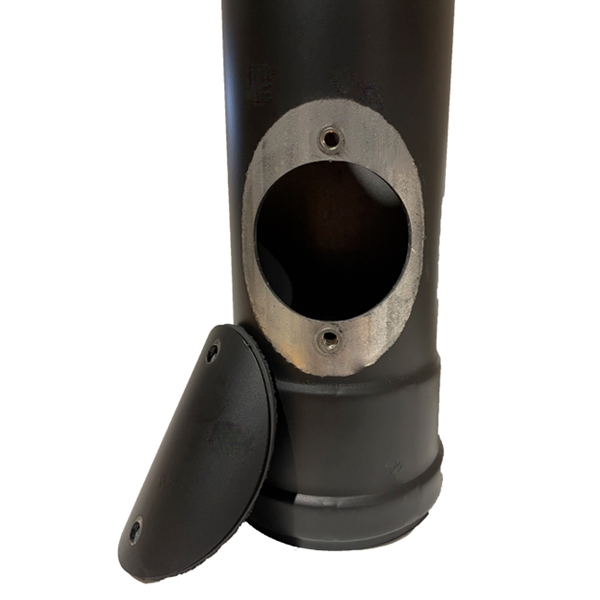 Flue pipe Adapter, Ø80 female / Ø100 male, black