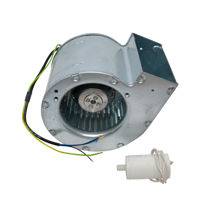 Centrifugal blower for pellet stove with internal motor
