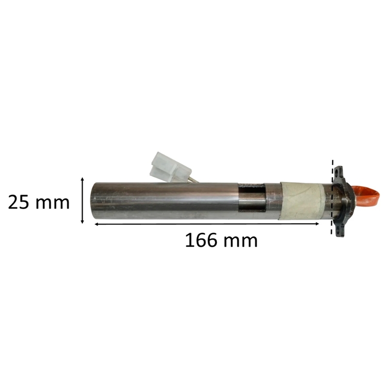 Igniter round with sheath for pellet stove: 25 mm x 166 mm 350 Watt