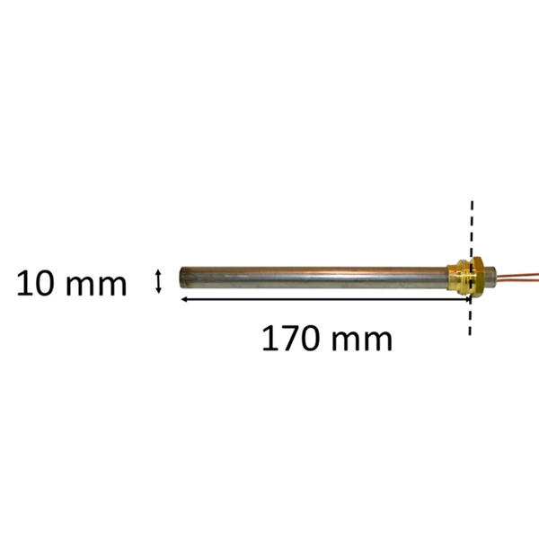 "Igniter with thread for pellet stove: 10 mm x 170 mm x 280 Watt 3/8 thread""