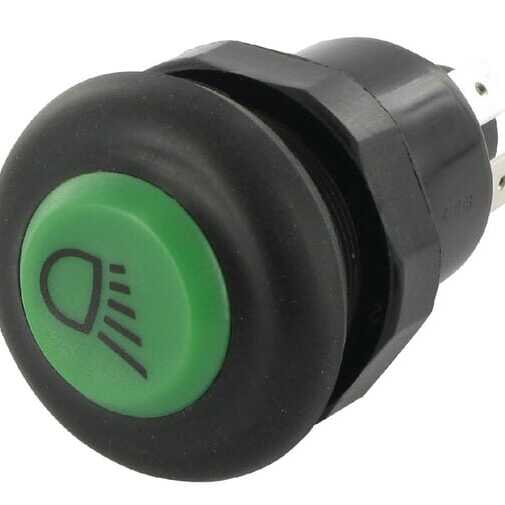 John Deere Push switch - 11110210PN - Push switch, Work light, round, green