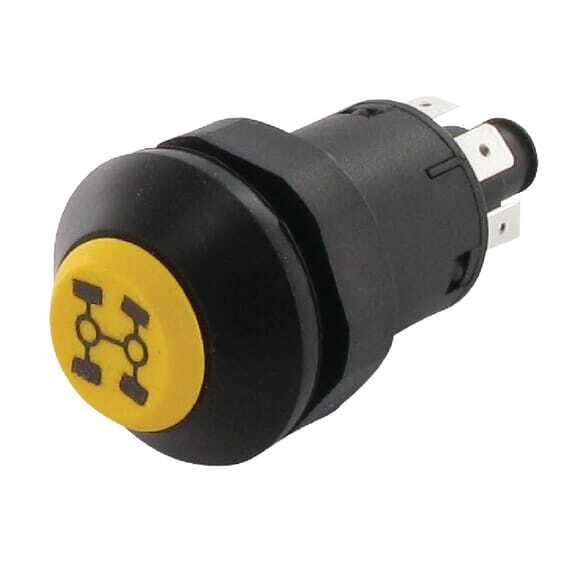 John Deere Push switch - 11175080PN - Push switch, 4WD, round, yellow