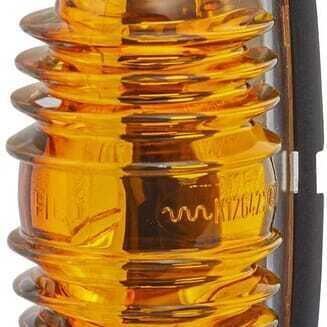 John Deere Indicator lamp - 2BA001227201 - Indicator light 18W, oval, 12V, amber, housing: silver, bolt on, 83x41mm, Hella