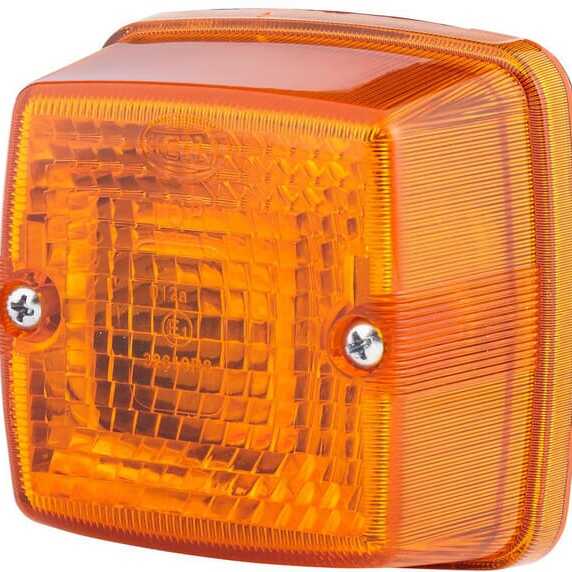 John Deere Indicator and side light - 2BA003014011 - Indicator light 21W, square, 12V, yellow, bolt on, 84x51x84mm, Hella