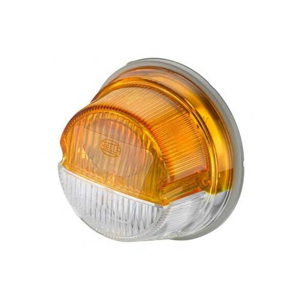 John Deere Indicator and side light - 2BE001259061 - Direction and position light 18/3W, round, 12V, amber/transparent, Ø 78mm, 