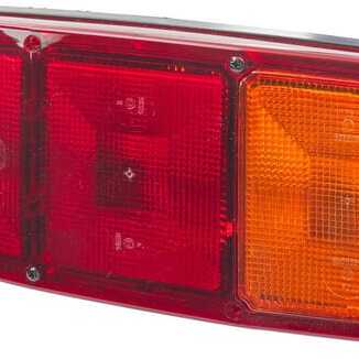 John Deere Rear lamp 344 x 147mm - 2SD003167021 - Rear light RH rectangular, 12V, red/orange, bolt on, 344x72x147mm, Hella