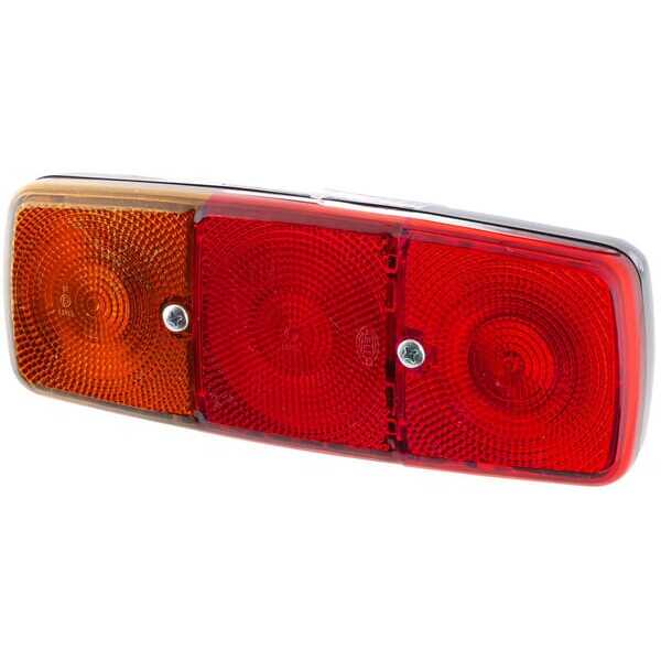 John Deere Rear lamp 282 x 105mm - 2SE001699071 - Rear light LH rectangular, 12/24V, red/orange/white, bolt on, 282x76x105mm, He