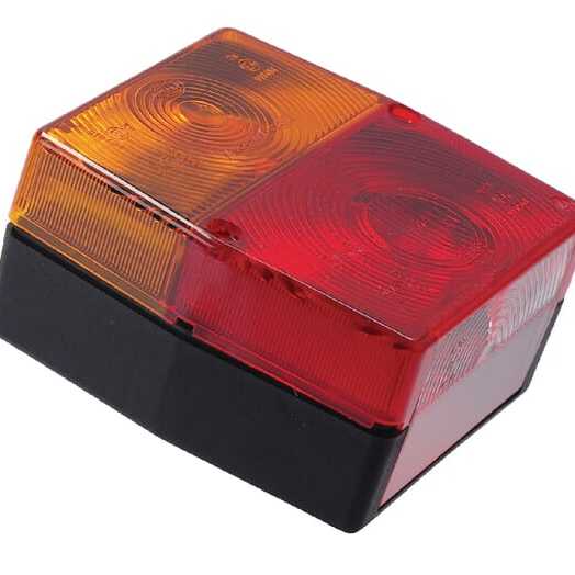 John Deere Rear lamp 103 x 98mm - 2SE998530077 - Rear light square, 12V, red/orange, bolt on, 98x51x103mm, 5-pin, Hella