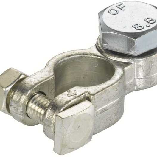 John Deere Battery terminal clamp : negative- and positive pole - 8KX707913011 - Battery terminal, positive