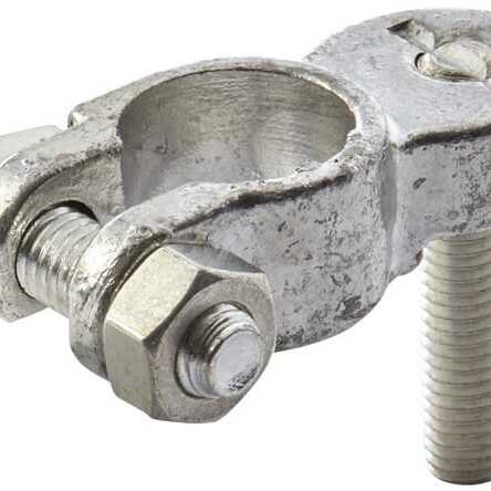 John Deere Battery terminal clamp : negative- and positive pole - 8KX747875001 - Battery terminal, Ø 8mm positive