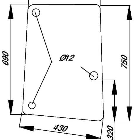 John Deere Side windows - L113305N - Side glass