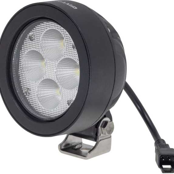 John Deere Work lights round LED - LA10416 - Work light LED, 40W, 4500lm, round, white, 110x93x145mm, Wide flood, 4 LED's, Kramp