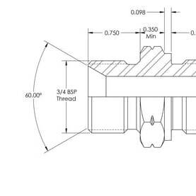 John Deere Screw-in couplingsscrew-in metric x male BSP - VNBM1227X2ISO6149 - Coupling M/M 3/4 B x M27x2 DIN 6149