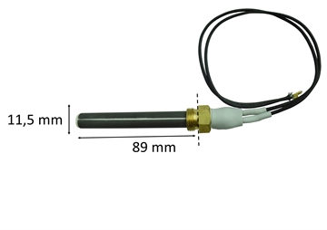 Igniter with thread for pellet stove: Ø11, 55 x 89 mm med 3/8" Gevind  300w