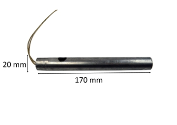Igniter round with sheath for pellet stove: 20 mm x 170 mm 300 Watt
