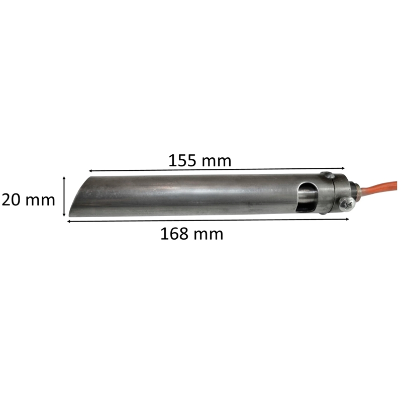 Igniter round with sheath for pellet stove: 25 mm x 155mm / 168 mm 350 Watt